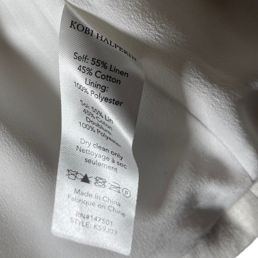 Kobi Halperin White Linen Collared Blazer Small - Picture 9 of 9